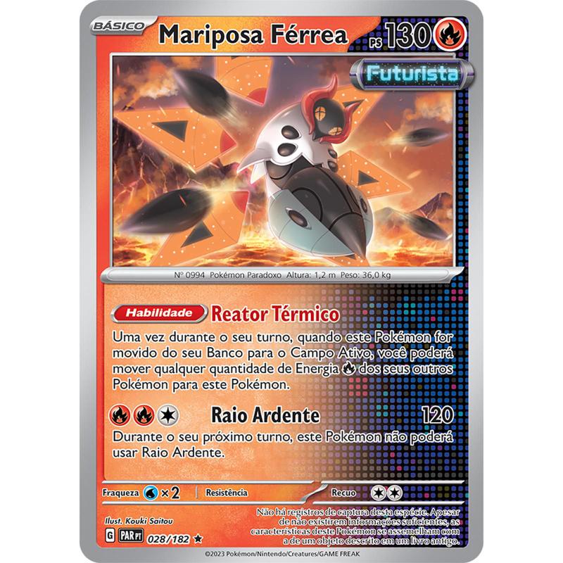 ポケファイ Carta Pokémon - Mariposa Férrea 28/182 - Fenda Paradoxal - Copag